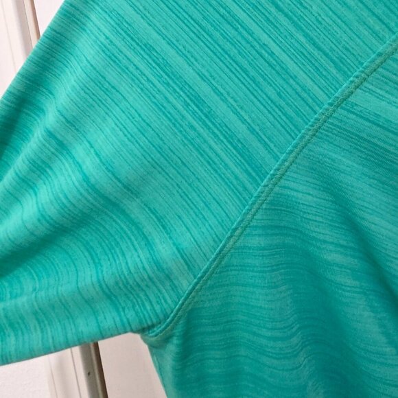 Athleta Ruched Zip Up Jacket Women’s M Green Hooded Long Sleeve Activewear - Picture 6 of 12